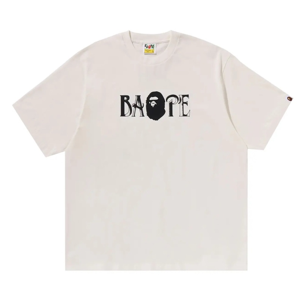 BAPE Screen Print Logo Relaxed Fit Tee 'Ivory'